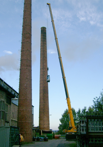 Schornsteinsanierung am Industrieschornstein Brand Erbisdorf / Sachsen