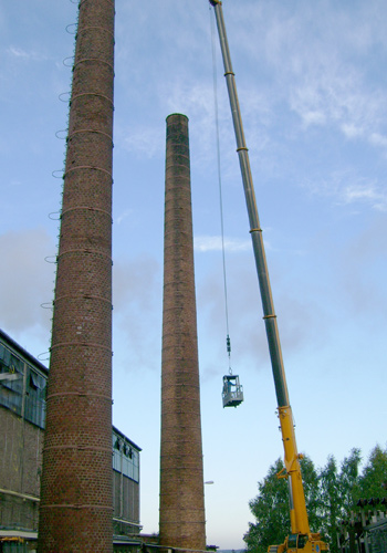 Schornsteinbau und Sanierung eines Industrieschornsteins im Press- und Schmiedewerk Brand Erbisdorf